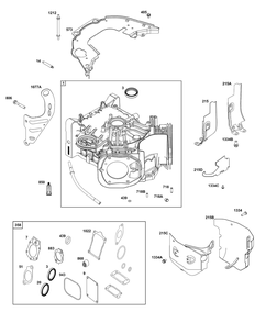 Cylinder Group Diagram and Parts List for 61G877-0016-J1  Briggs and Stratton Engine
